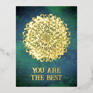Flower Of Life - Mandala India Style 2 Foil Holiday Postcard