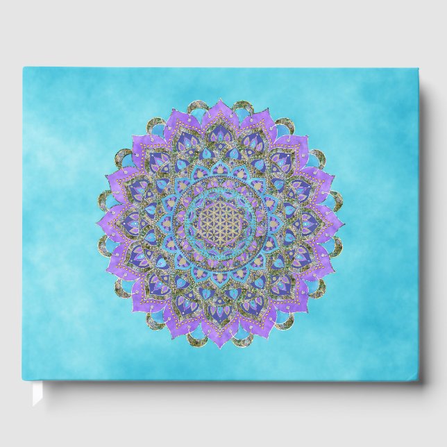 Flower Of Life - Mandala India Style 2 Guest Book (Front)