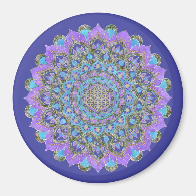 Flower Of Life - Mandala India Style 2 Magnet (Front)