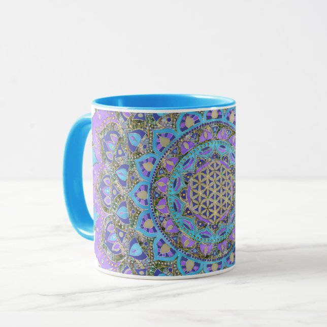 Flower Of Life - Mandala India Style 2 Mug (Front Left)