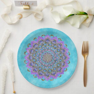 Flower Of Life - Mandala India Style 2 Paper Plate