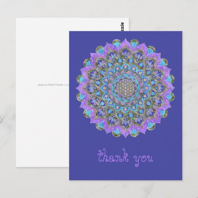 Flower Of Life - Mandala India Style 2 Postcard (Front/Back)