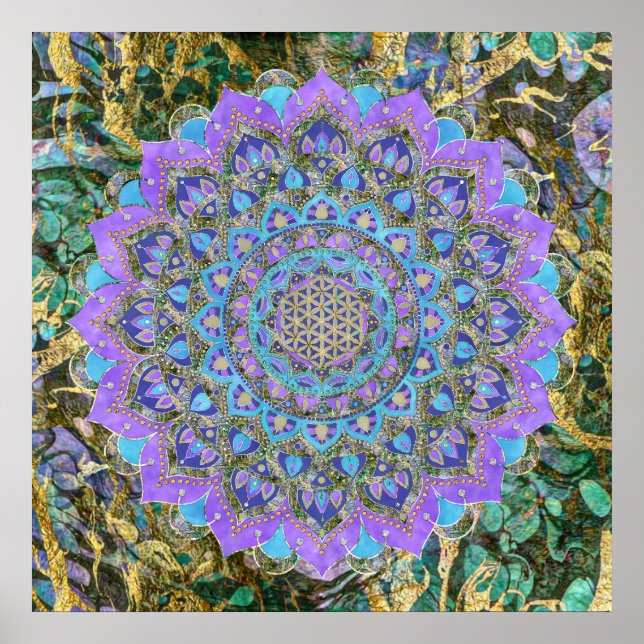 Flower Of Life - Mandala India Style 2 Poster (Front)