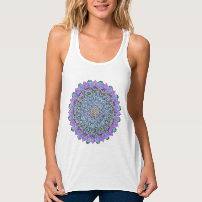 Flower Of Life - Mandala India Style 2 Singlet (Front)