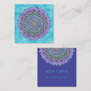 Flower Of Life - Mandala India Style 2 Square Business Card