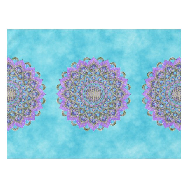Flower Of Life - Mandala India Style 2 Tablecloth (Front (Horizontal))