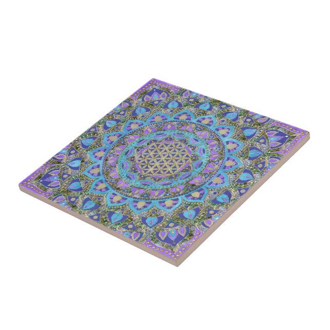 Flower Of Life - Mandala India Style 2 Tile (Side)