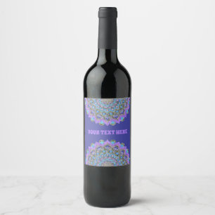Flower Of Life - Mandala India Style 2 Wine Label