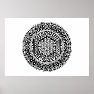 Flower of life mandala poster