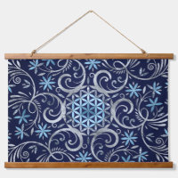 Flower of life Mandala - Silver Blue