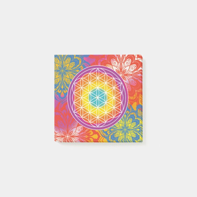 Flower of life mandala zen post-it notes (Front)