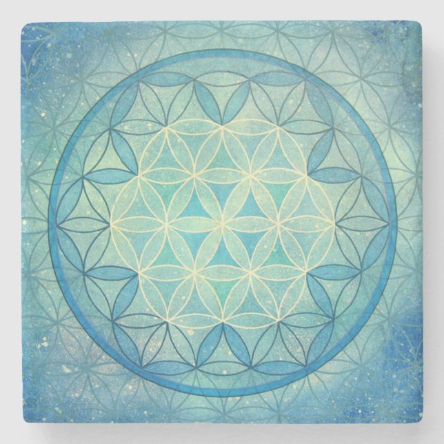 Flower of life marble coaster (Front)