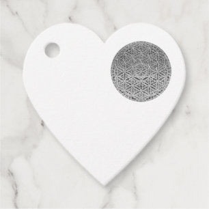 FLOWER OF LIFE - Medal Silver Favour Tags