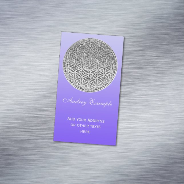 FLOWER OF LIFE - Medal Silver Magnetic Business Card (In Situ)