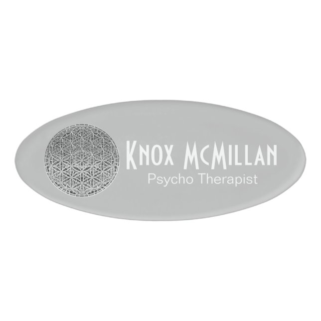 FLOWER OF LIFE - Medal Silver Name Tag (Front)