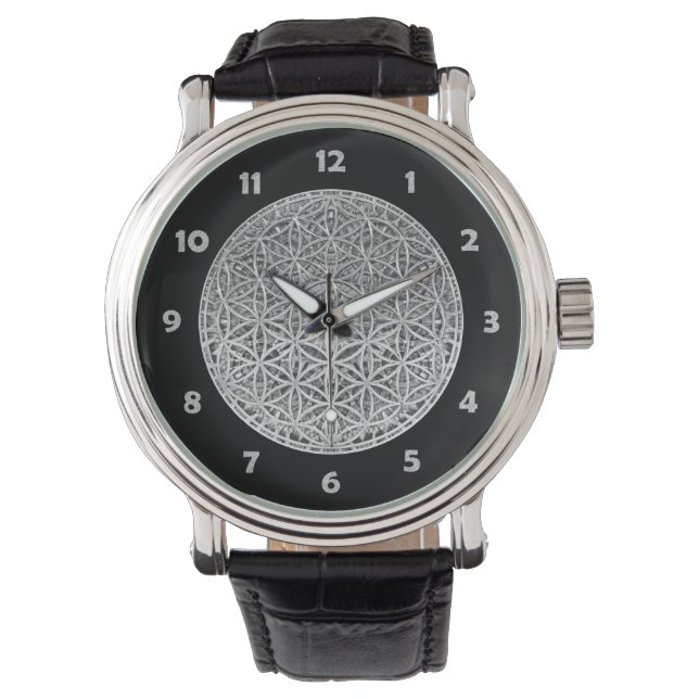 FLOWER OF LIFE - Medal Silver Watch (Front)