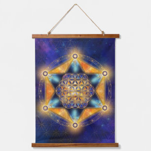Flower of life Merkaba Star - Sacred Geometry Hanging Tapestry