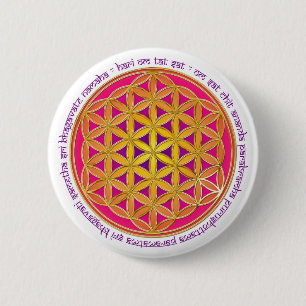 Flower Of Life / Moola Mantra 6 Cm Round Badge