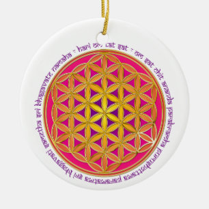 Flower Of Life / Moola Mantra Ceramic Tree Decoration