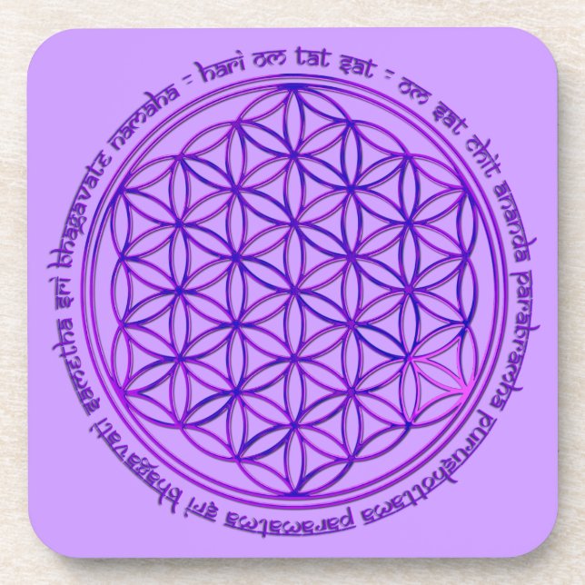 Flower Of Life - Moola Mantra - violet Coaster (Front)