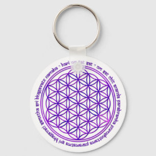 Flower Of Life - Moola Mantra - violet Key Ring