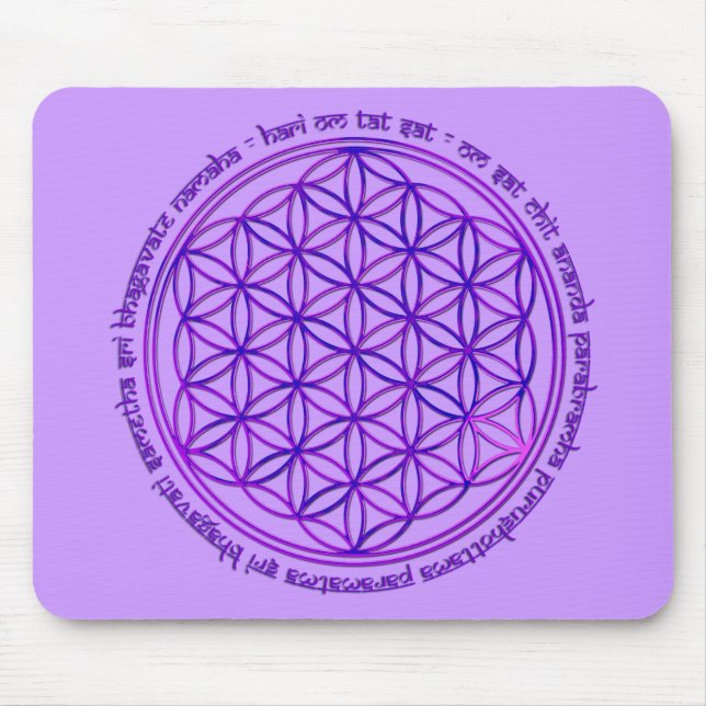 Flower Of Life - Moola Mantra - violet Mouse Pad (Front)