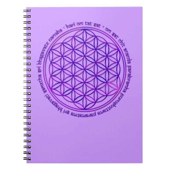 Flower Of Life - Moola Mantra - violet Notebook (Front)