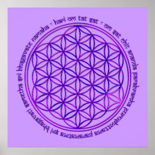 Flower Of Life - Moola Mantra - violet Poster