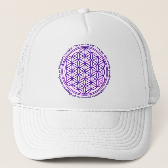 Flower Of Life - Moola Mantra - violet Trucker Hat (Front)