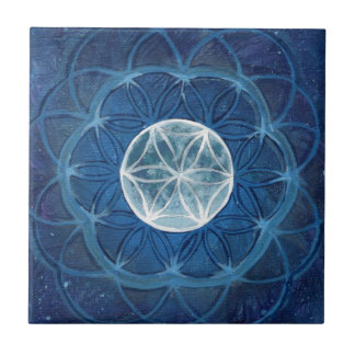 Flower of Life Moon Mandala Tile