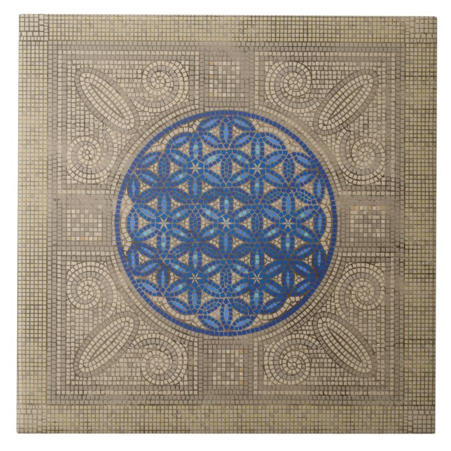 Flower of Life Mosaic Tile Ornament N2 (Front)