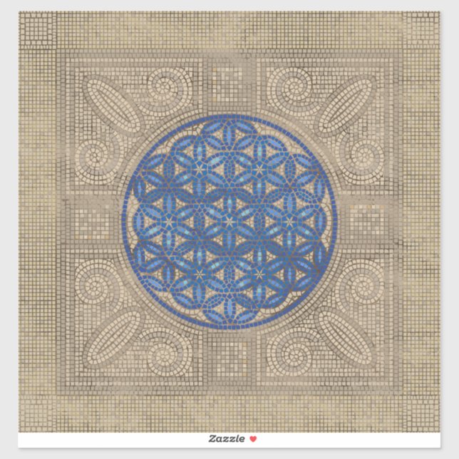 Flower of Life Mosaic Tile Ornament N2 (Sheet)