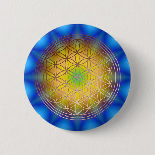 Flower of Life Motive 10 6 Cm Round Badge