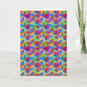 FLOWER OF LIFE - multi coloured gradients pattern Card