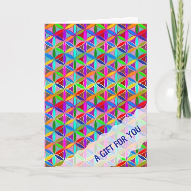 FLOWER OF LIFE - multi coloured gradients pattern Card (Front)