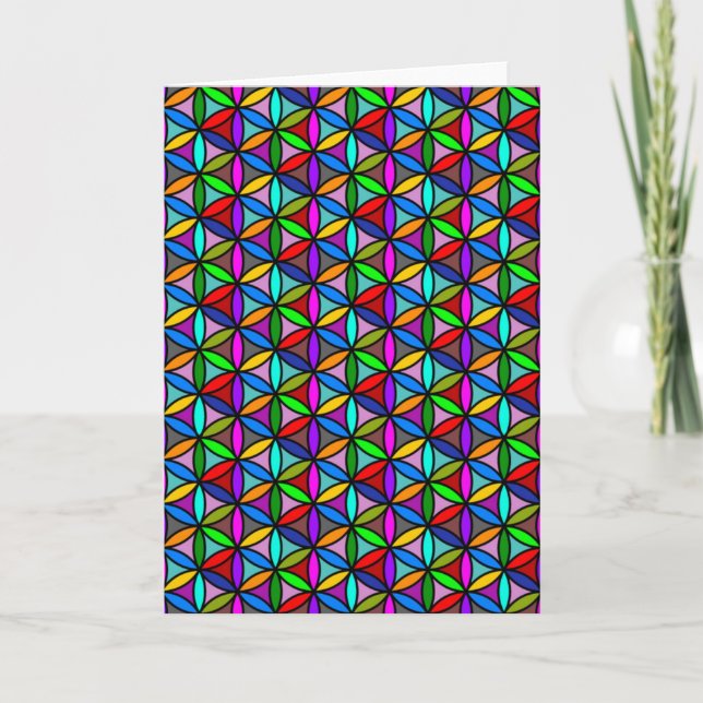FLOWER OF LIFE - multi coloured gradients pattern  Card (Front)