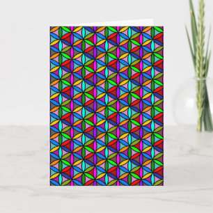 FLOWER OF LIFE - multi coloured gradients pattern Card
