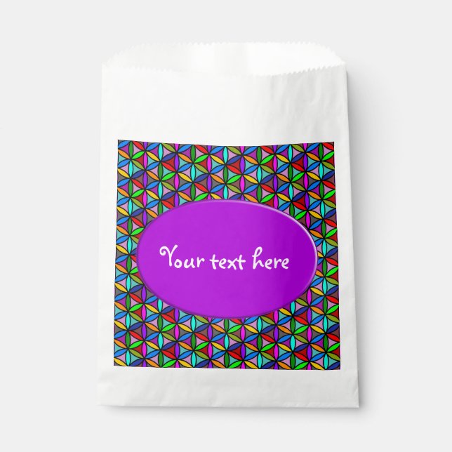 FLOWER OF LIFE - multi coloured gradients pattern  Favour Bags (Front)