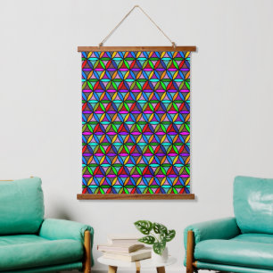 FLOWER OF LIFE - multi coloured gradients pattern Hanging Tapestry