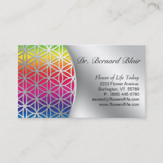 Flower of Life Nature Business Card Silver