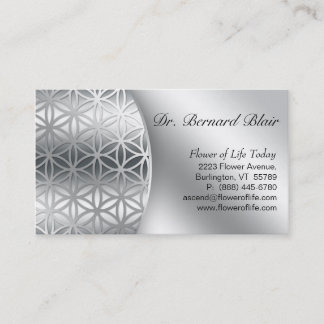 Flower of Life Nature Business Card Silver