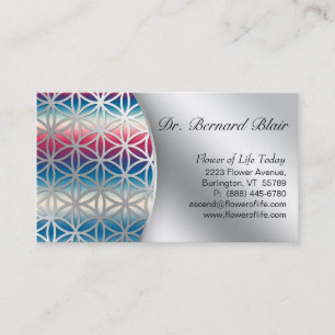 Flower of Life Nature Business Card Silver