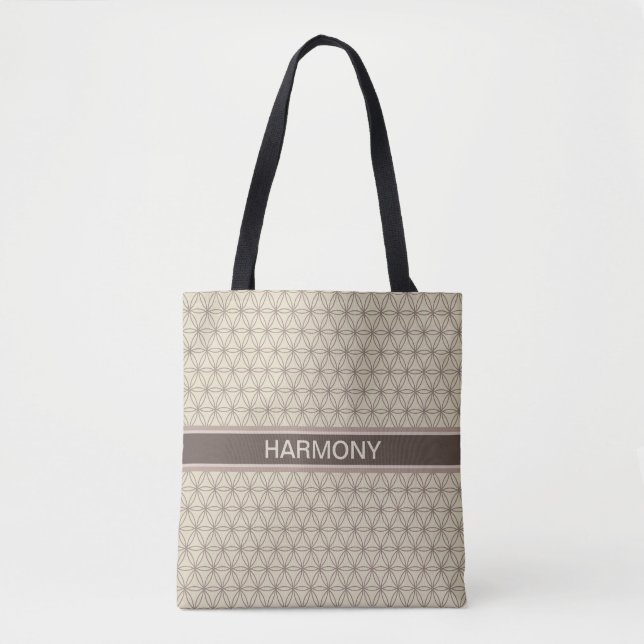 Flower of Life on Beige Tote Bag (Front)