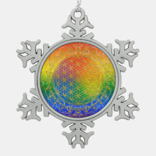 Flower of Life - Ornament Rainbow gold
