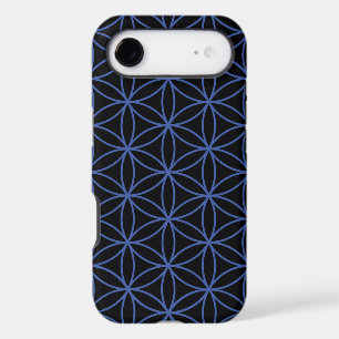 Flower of Life Pattern – Blue on Black