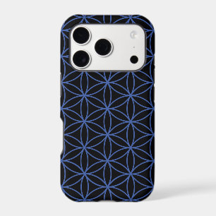 Flower of Life Pattern – Blue on Black