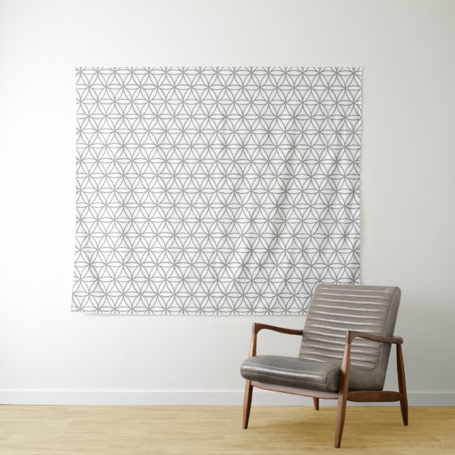 Flower of Life Pattern: Grey Tapestry (In Situ (Horizontal))