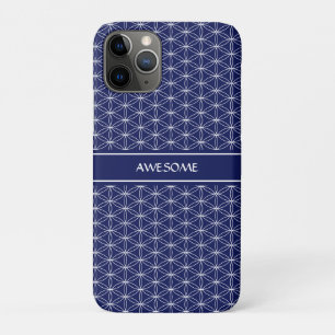 Flower of Life Pattern on Navy Blue Case-Mate iPhone Case