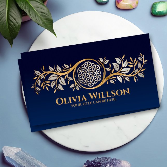 Flower of life - Pearl and Gold Business Card (Creator Uploaded)