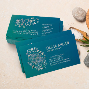 Flower of life Pearl Swirl Ornament Business Card